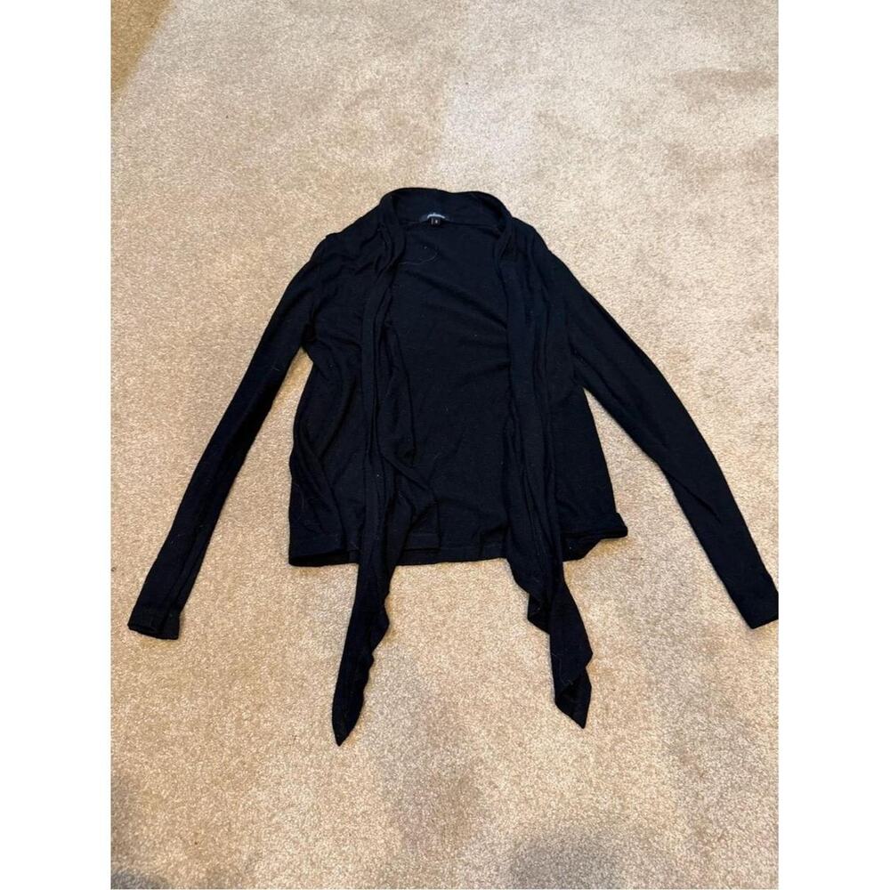 Women's Lightweight Black Draped Cardigan Size Small